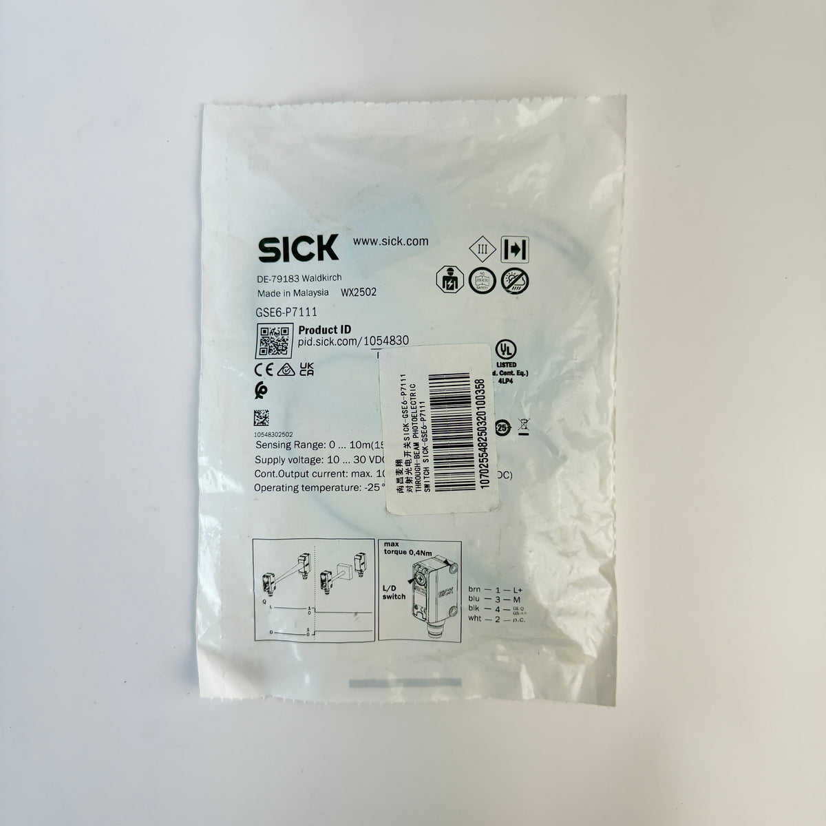SICK GSE6-P7111 1054830 G6 Through-Beam Photoelectric Sensor Set PNP 10m