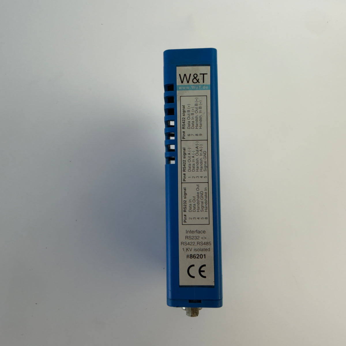 W&T 86201 RS232 to RS422/RS485 Industrial Serial Interface Converter 1kV Isolated