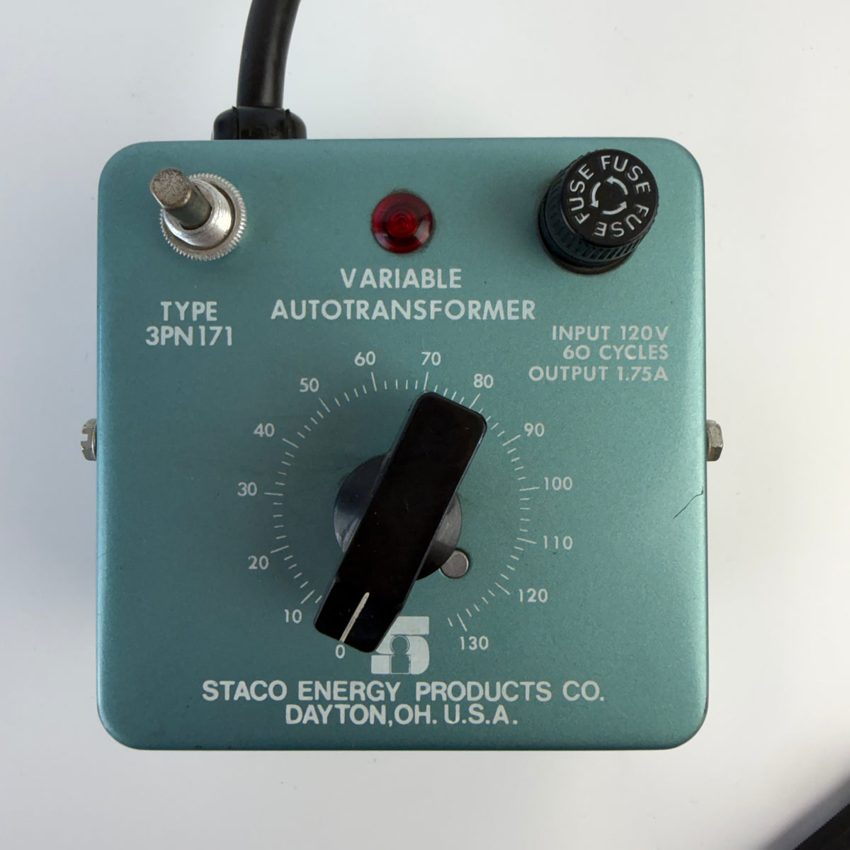 Staco Energy 3PN171 Variable Autotransformer 120V 1.75A 0-130V AC