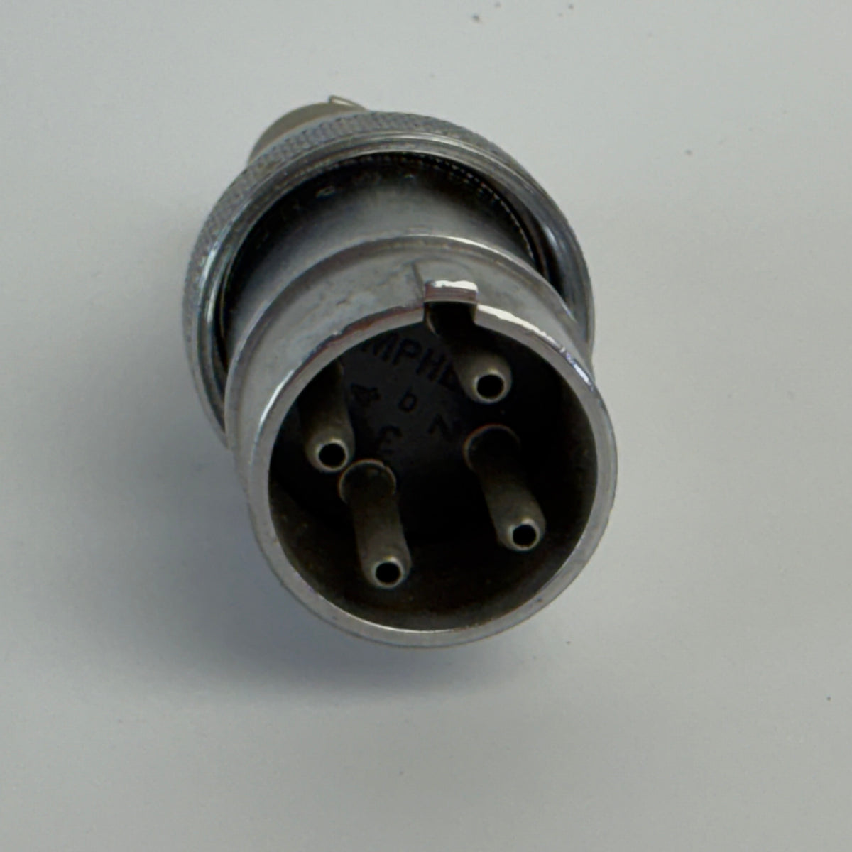 Lot of 2 Amphenol 4-Pin Male Circular Cable Connector Plugs Metal