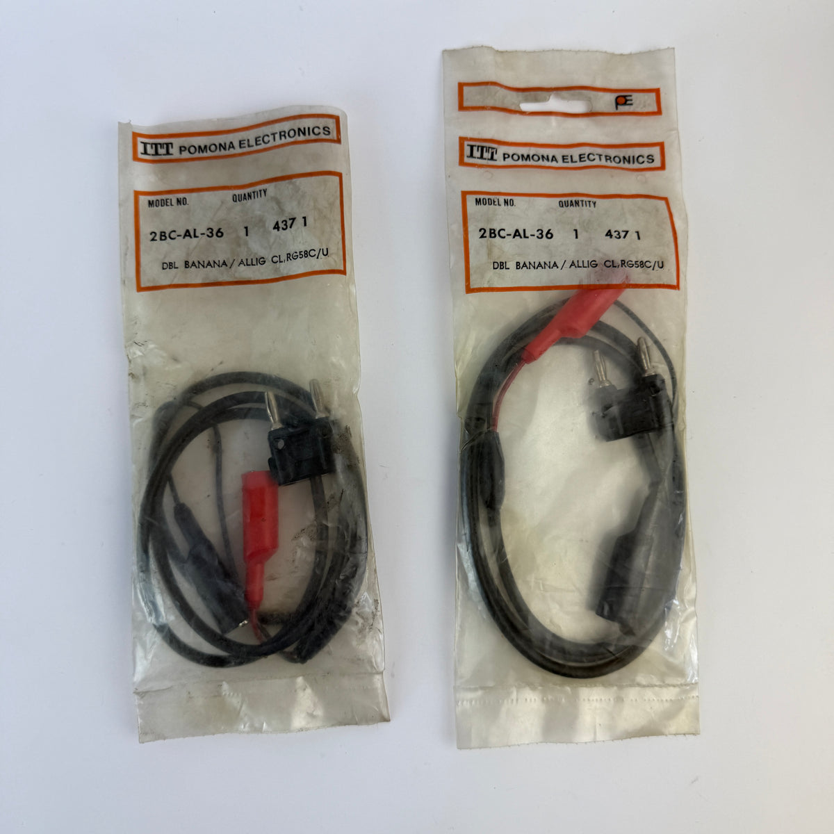 Pomona Electronics 2BC-AL-36 Double Banana to Alligator Clip Test Lead 36" – Lot of 2