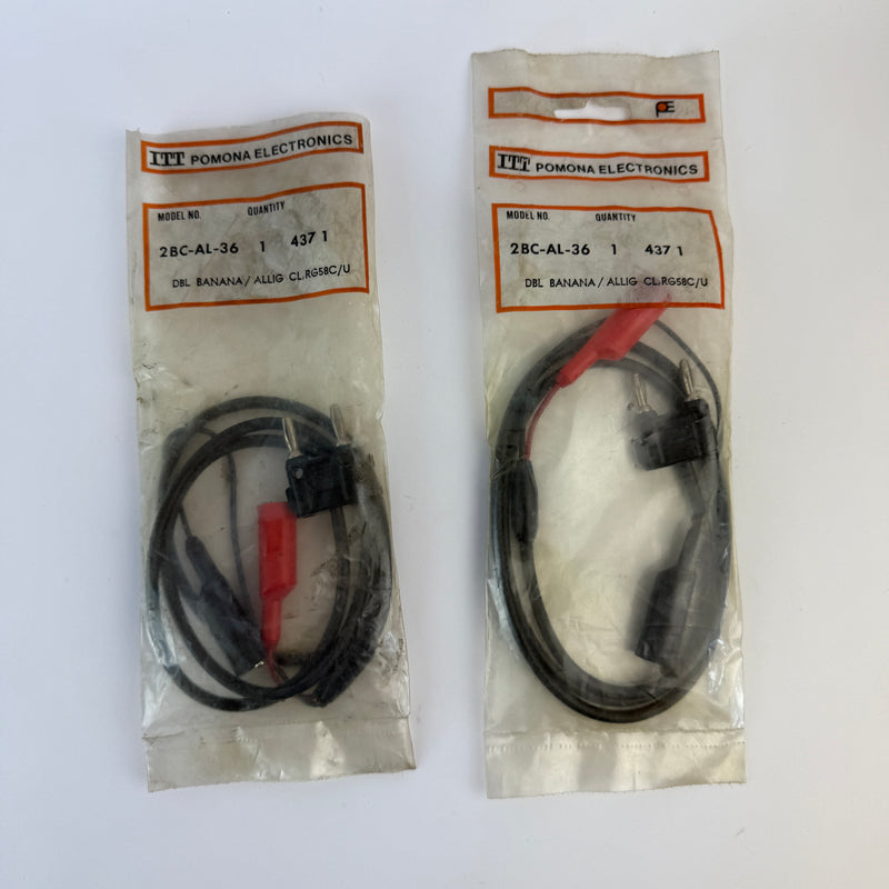 Pomona Electronics 2BC-AL-36 Double Banana to Alligator Clip Test Lead 36" – Lot of 2