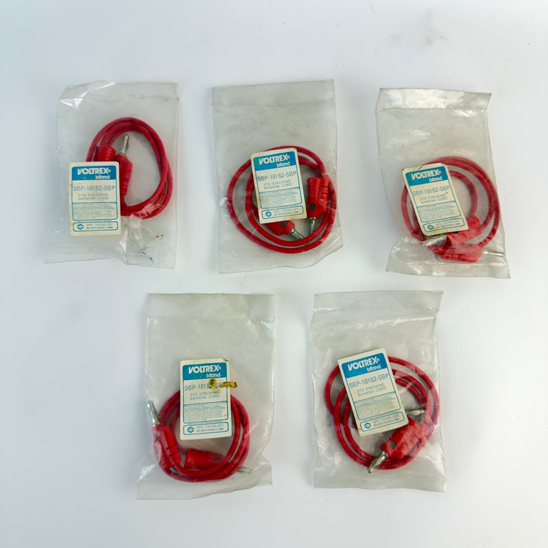 Voltrex SBP-18182-SBP Standard Stacking Banana Test Cord Red – Lot of 5