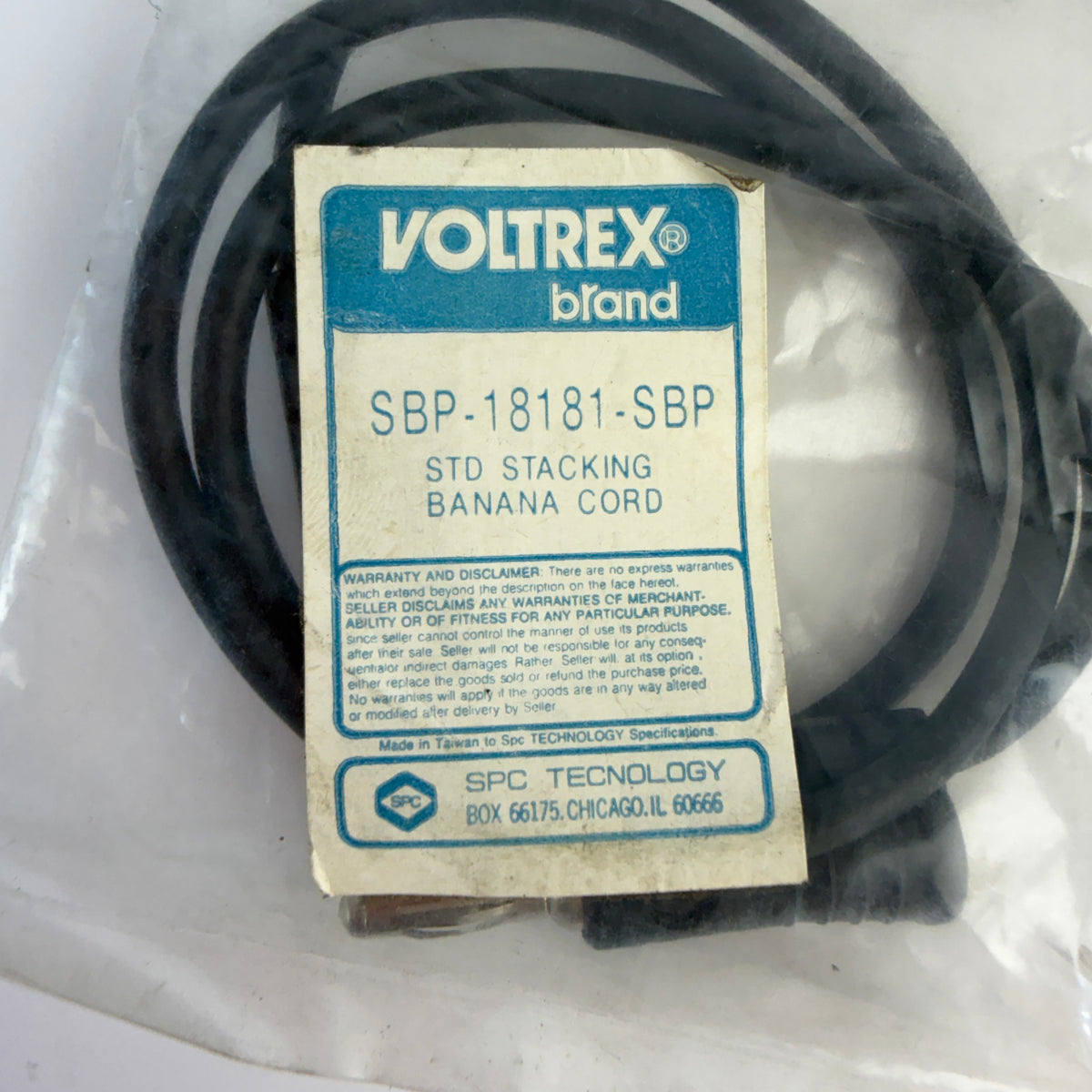 Voltrex SBP-18181-SBP Standard Stacking Banana Test Cord Black – Lot of 6