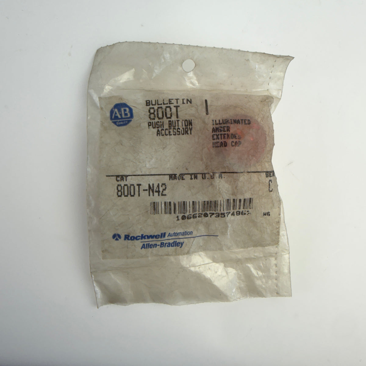Allen-Bradley 800T-N42 Amber Push-to-Test Pilot Light Cap 30mm NOS