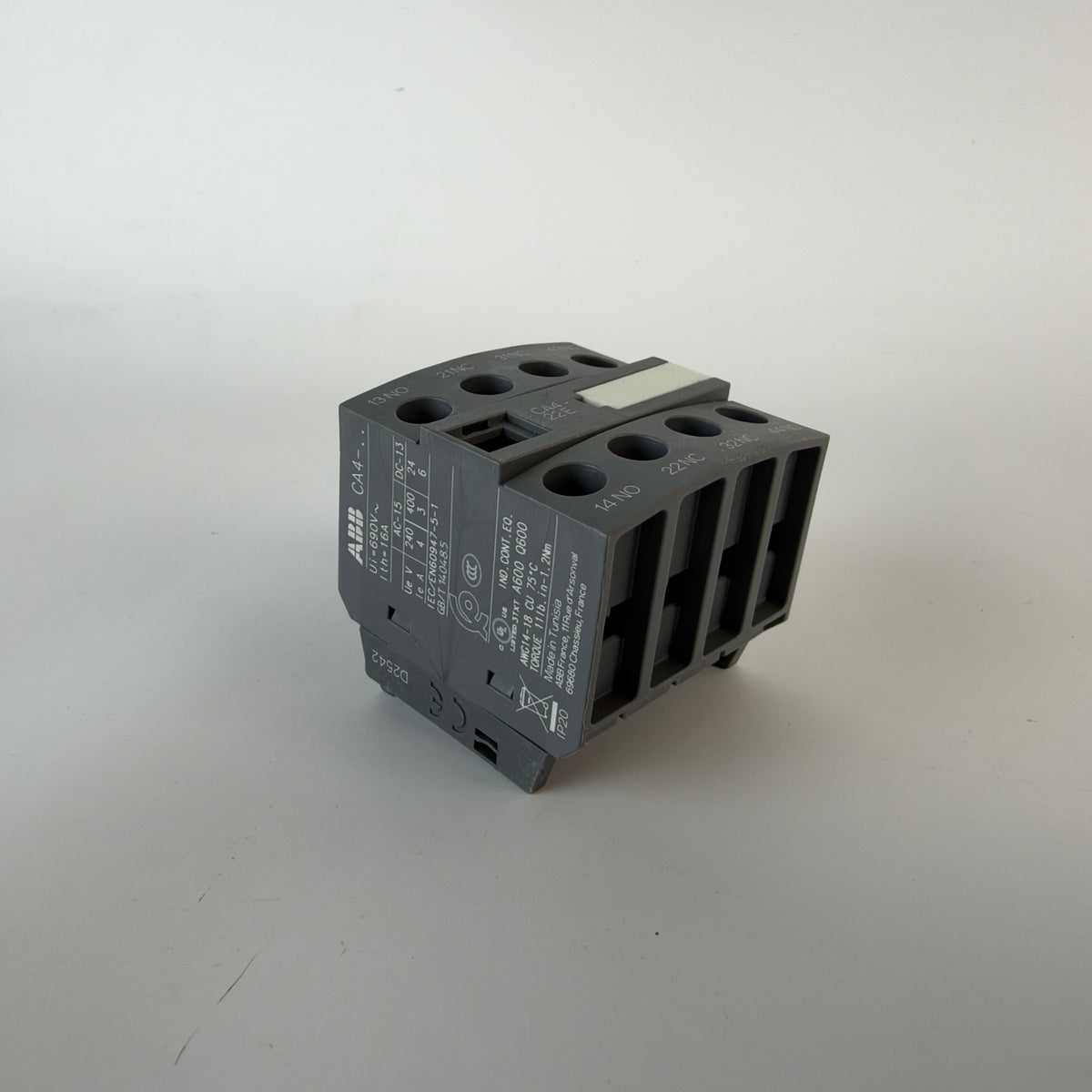 ABB CA4-22E 1SBN010140R1022 4-Pole Auxiliary Contact Block 2NO 2NC
