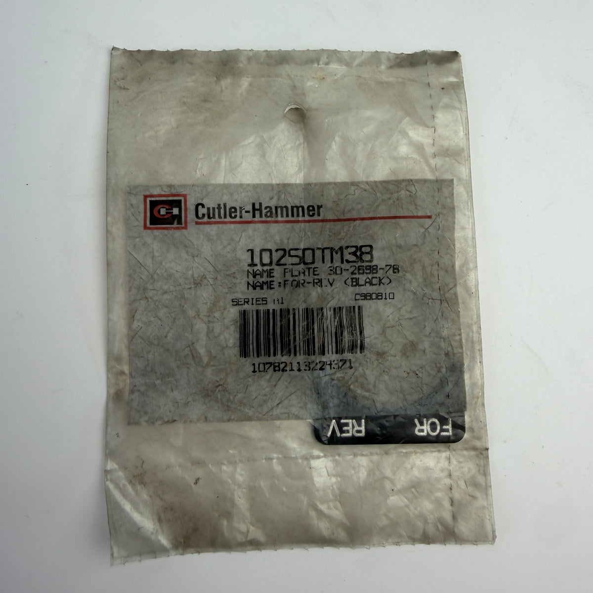 Cutler-Hammer Eaton 10250TM38 FOR REV Legend Plate 30.5mm 10250T