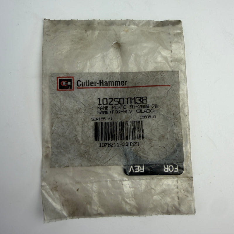 Cutler-Hammer Eaton 10250TM38 FOR REV Legend Plate 30.5mm 10250T