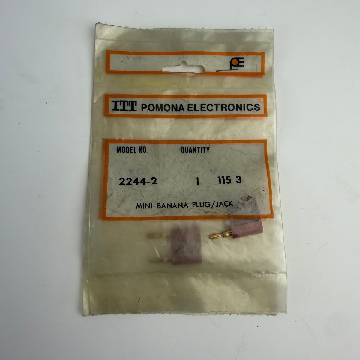 Lot of 2 Pomona Electronics 2244-2 Double Miniature Banana Plug Red NOS