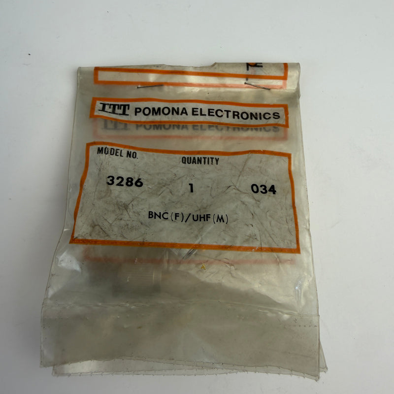 ITT Pomona Electronics 3286 BNC Female to UHF Male 50 Ohm Coaxial Adapter - Lot of 2