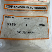 ITT Pomona Electronics 3286 BNC Female to UHF Male 50 Ohm Coaxial Adapter - Lot of 2