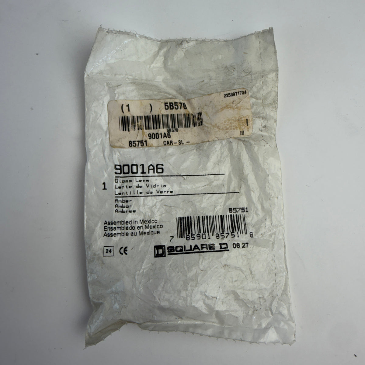 Square D 9001A6 Amber Glass 30mm Pilot Light Lens