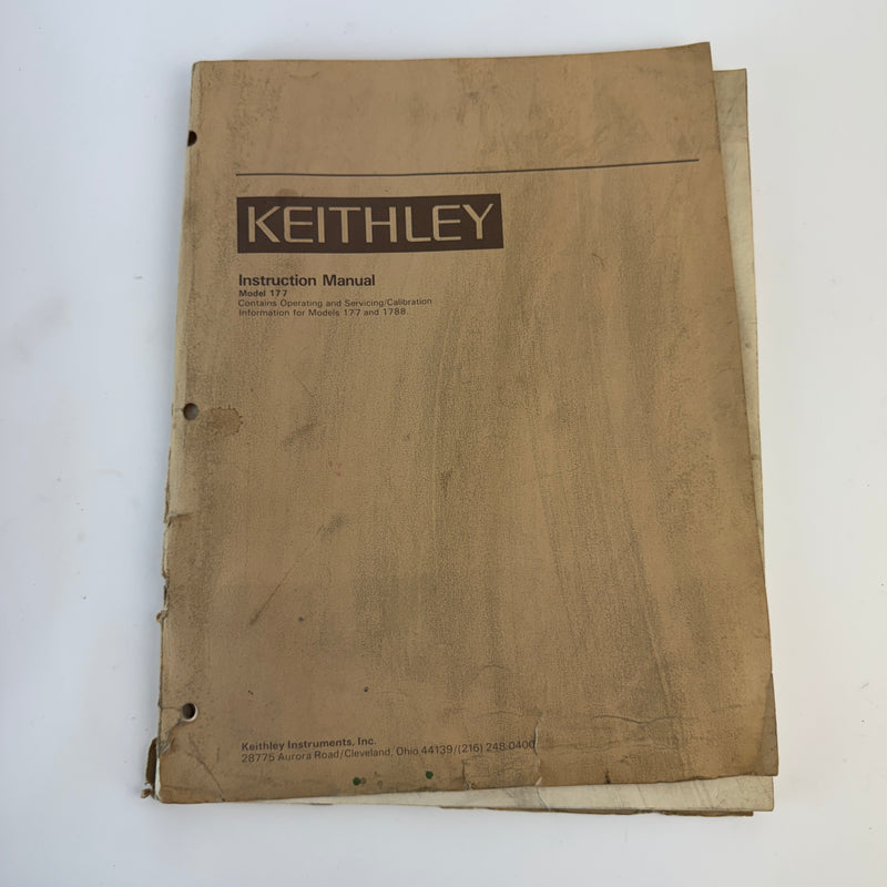 Keithley 29683 Model 177 Microvolt Digital Multimeter Instruction Service Calibration Manual