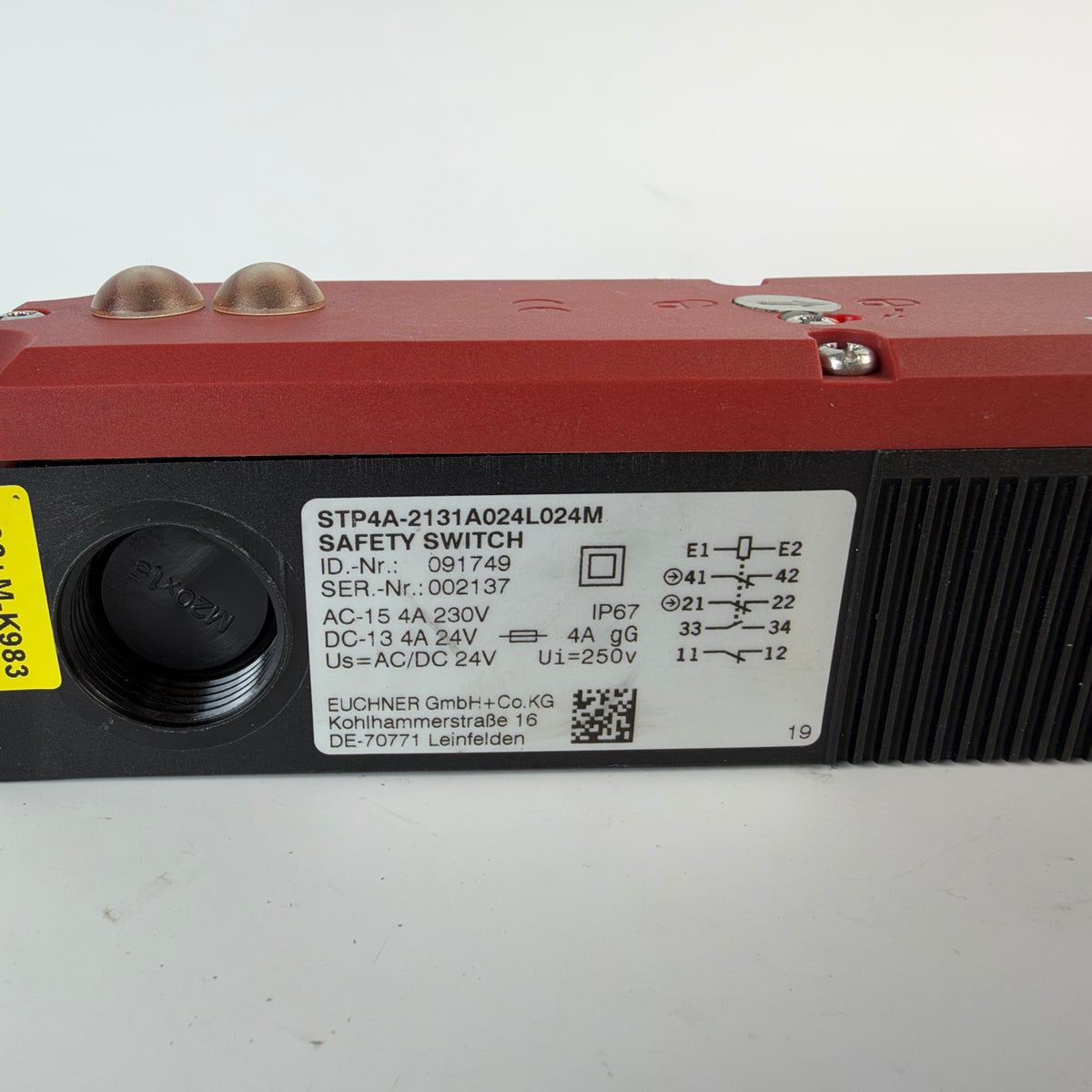 Euchner STP4A-2131A024L024M 091749 Safety Switch with Guard Locking