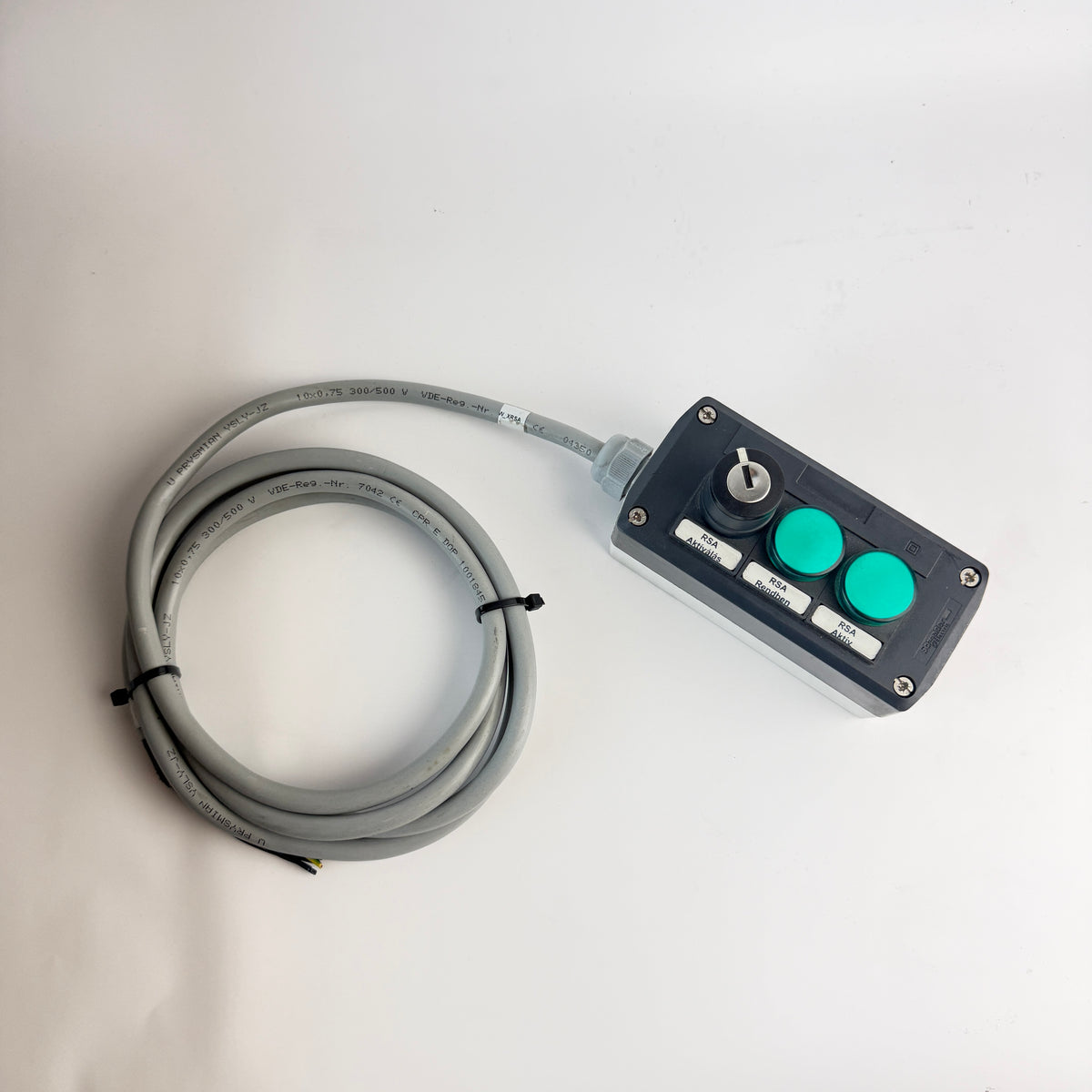 Schneider Electric XAL Control Station with Key Selector & 2 Green Pilot Lights, 2.2m Cable