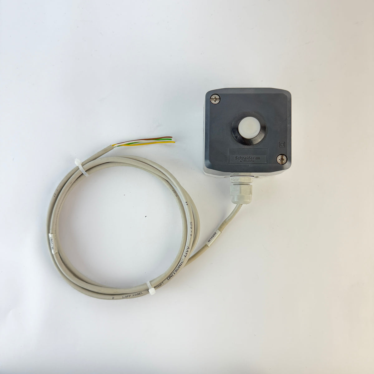 Lot of 4 Schneider Electric XAL Pilot Light Indicator Stations with Cables