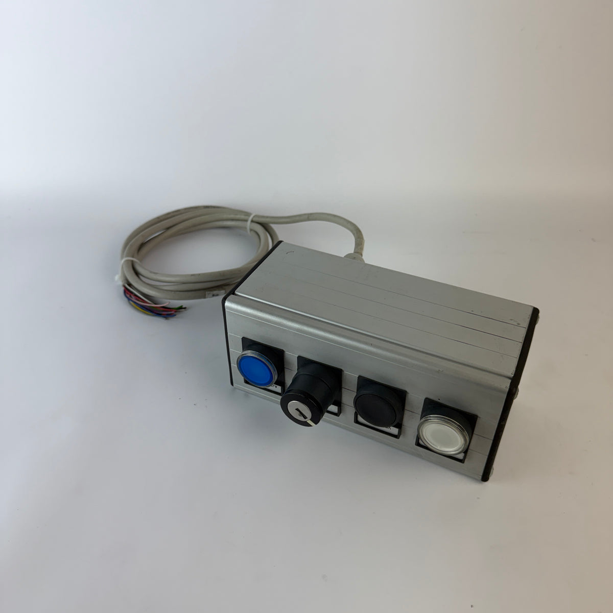 Lot of 2 Industrial Operator Control Stations with 3 Push Buttons & Key Selector, Cabled