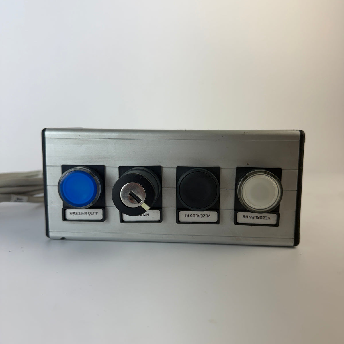 Lot of 2 Industrial Operator Control Stations with 3 Push Buttons & Key Selector, Cabled