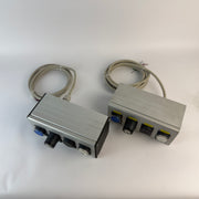 Lot of 2 Industrial Operator Control Stations with 3 Push Buttons & Key Selector, Cabled