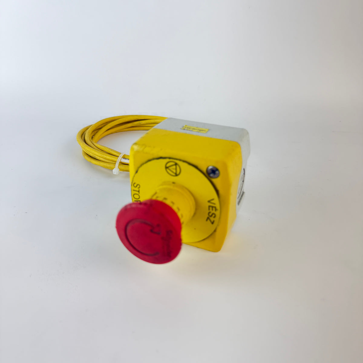 Lot of 2 Schneider Electric XAL Emergency Stop Mushroom Push Button Stations with Cables
