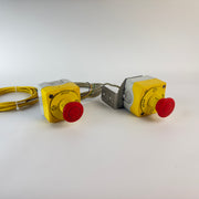 Lot of 2 Schneider Electric XAL Emergency Stop Mushroom Push Button Stations with Cables
