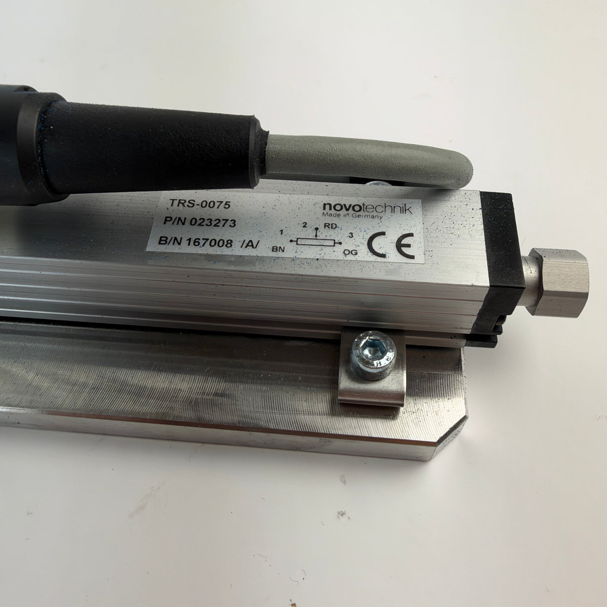 Novotechnik TRS-0075 023273 Linear Position Transducer 75mm with Cable and Mounting Plate