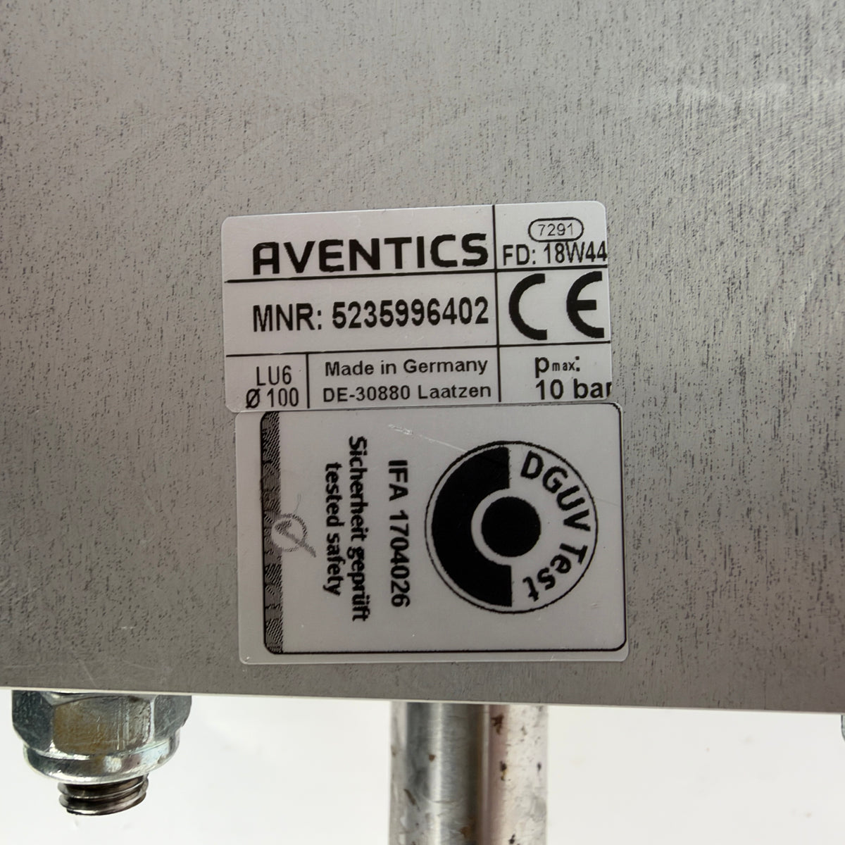 AVENTICS LU6 5235996402 Pneumatic Locking Unit Ø100mm for 25mm Rod with Sensor