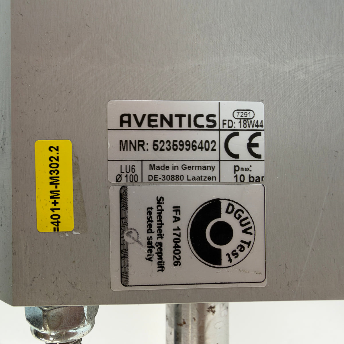 AVENTICS LU6 5235996402 Pneumatic Locking & Braking Unit Ø100mm for 25mm Rod