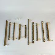 Lot of 10 Brass Grounding / Terminal Bus Bars with Screw Connections – Assorted Sizes