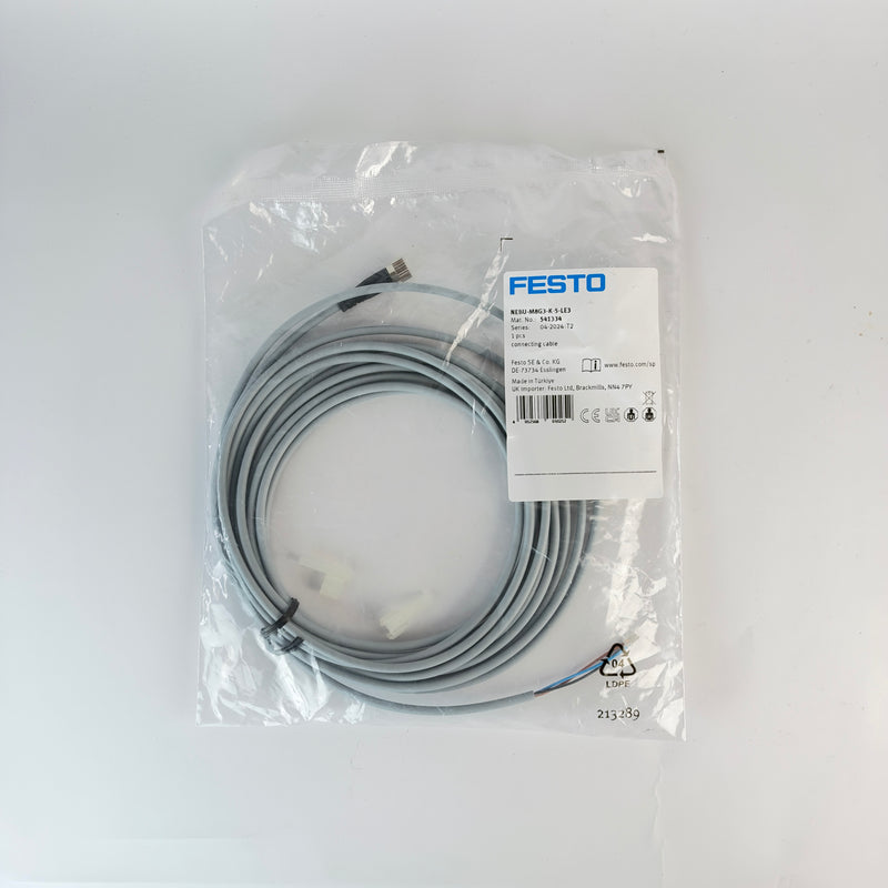Festo NEBU-M8G3-K-5-LE3 541334 Sensor Connecting Cable M8 3-Pin Female 5m