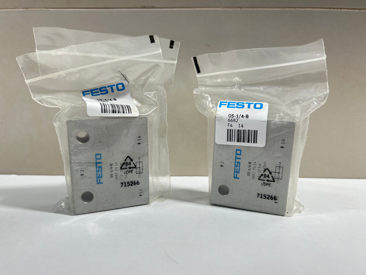 1x Festo 6682 OS-1/4 B Pneumatic Valve – 10 Bar – New