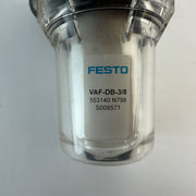 Festo VAF-DB-3/8 553140 Vacuum Filter 80µm G3/8 with Push-In Fittings