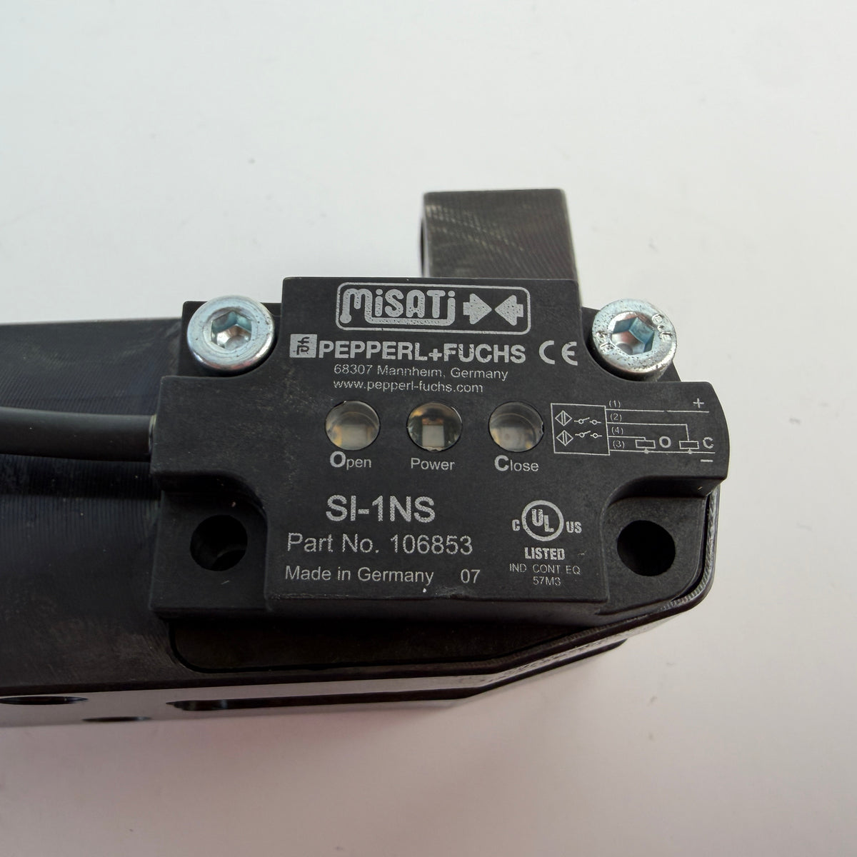 MISATI BL-20 Pneumatic Fastening Clamp Ø20 with Pepperl+Fuchs SI-1NS Sensor