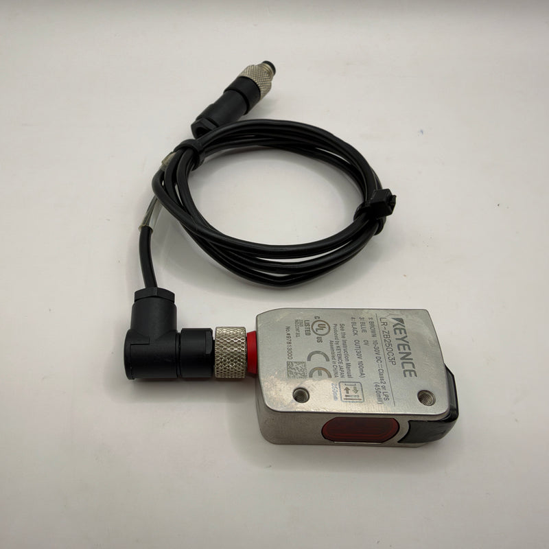 KEYENCE LR-ZB250C3P CMOS Laser Distance Sensor PNP 250mm with Cable