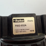 Parker Watts F602-032A F602 Series 3/8" NPT Pneumatic Air Filter 40 Micron
