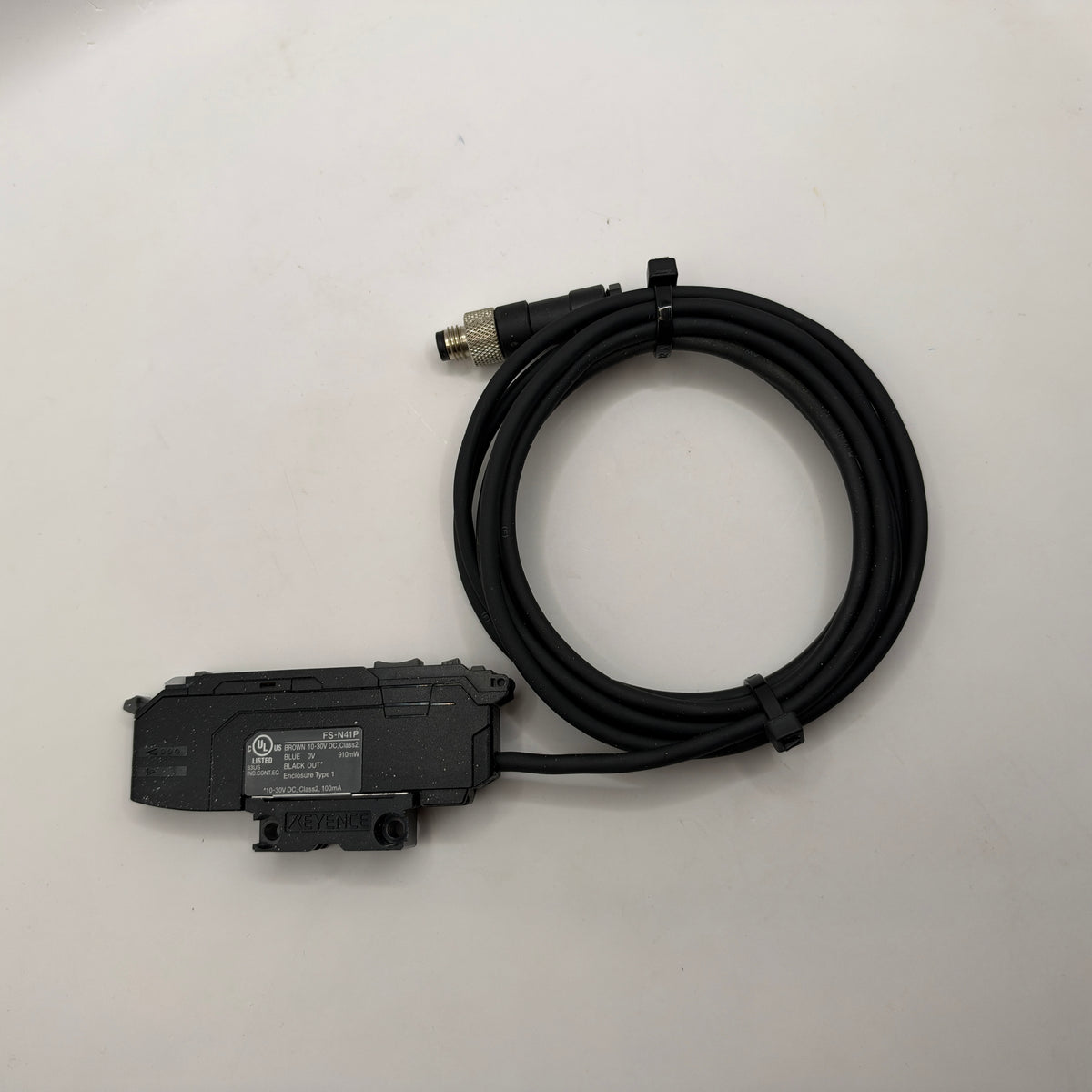 KEYENCE FS-N41P Digital Fiber Optic Sensor Amplifier PNP with 2m Cable