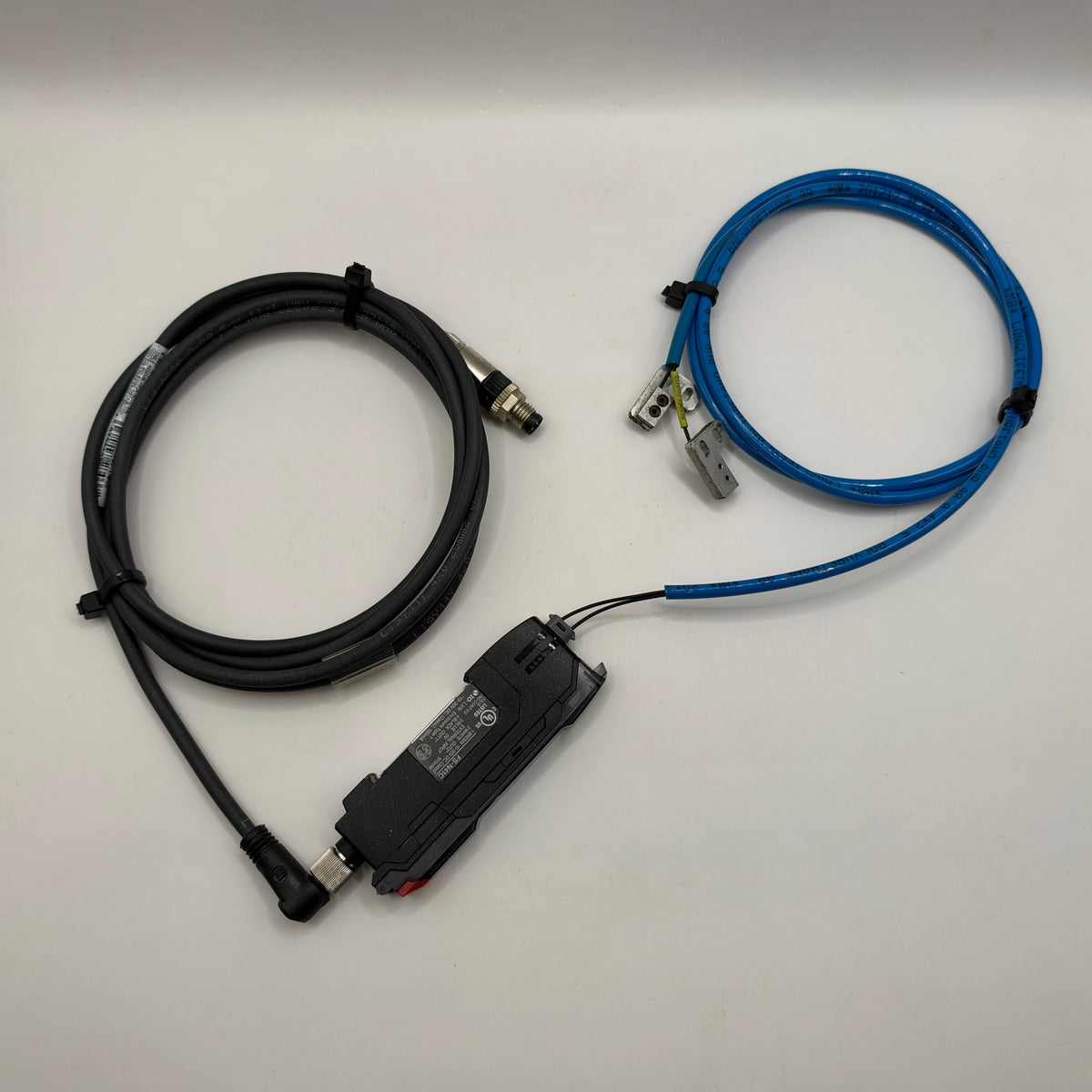 KEYENCE FS-N41C Digital Fiber Optic Sensor Amplifier with FU-57TZ Through-Beam Fiber Unit