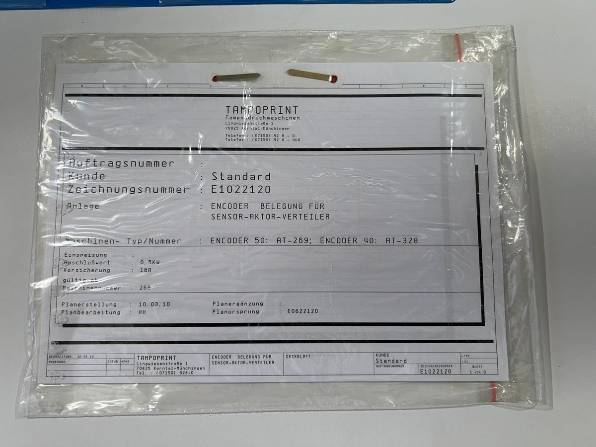 Tampoprint Encoder 40 EP – Operating Instructions, Setting Instructions & Spare Parts List