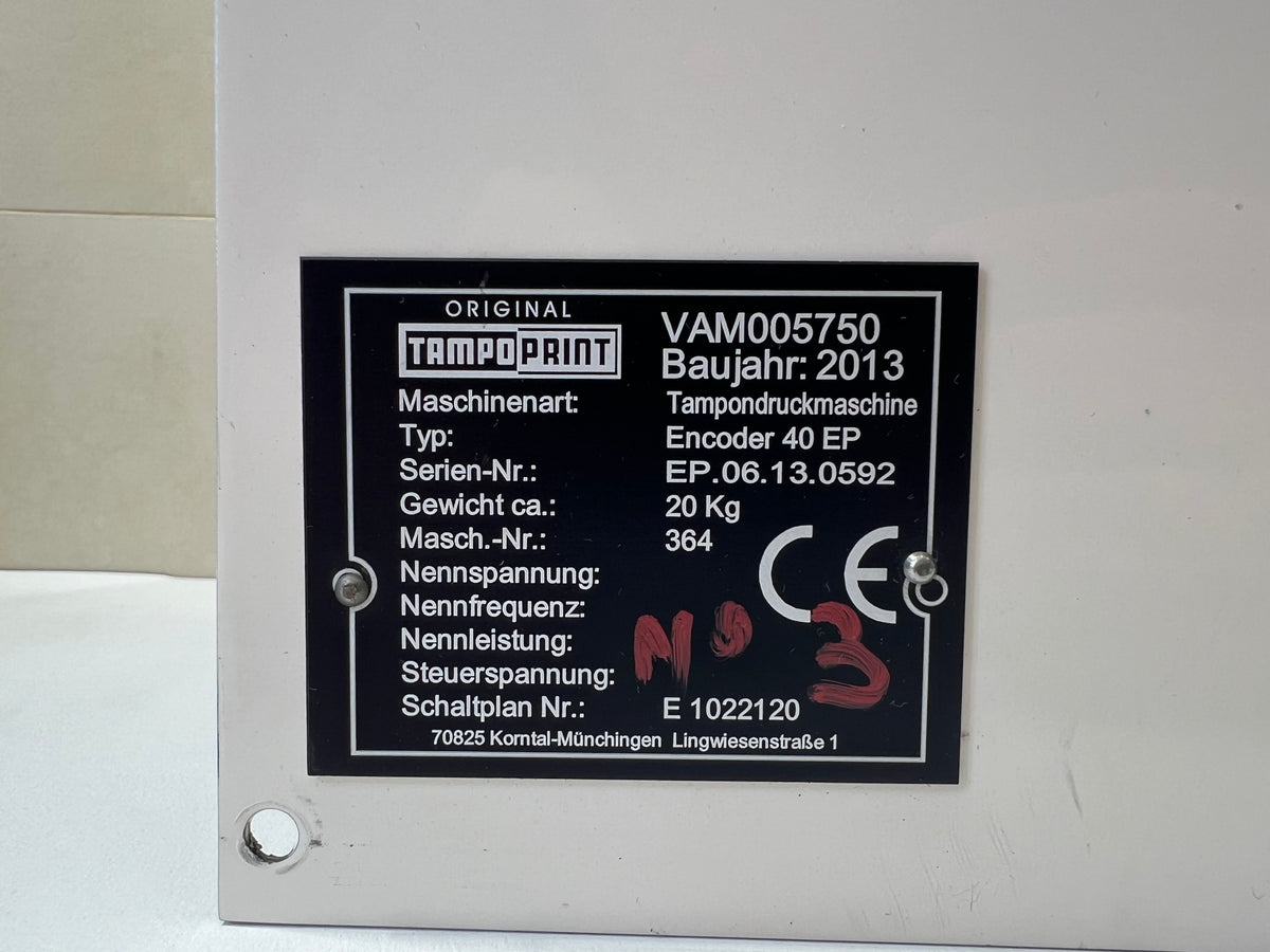 Cover for Tampoprint  Encoder 40 EP