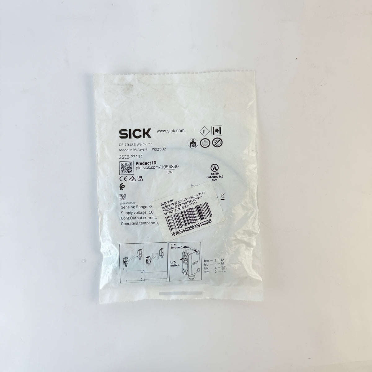 SICK GSE6-P7111 1054830 Through-Beam Photoelectric Sensor Set GS6-D7311 + GE6-P7111