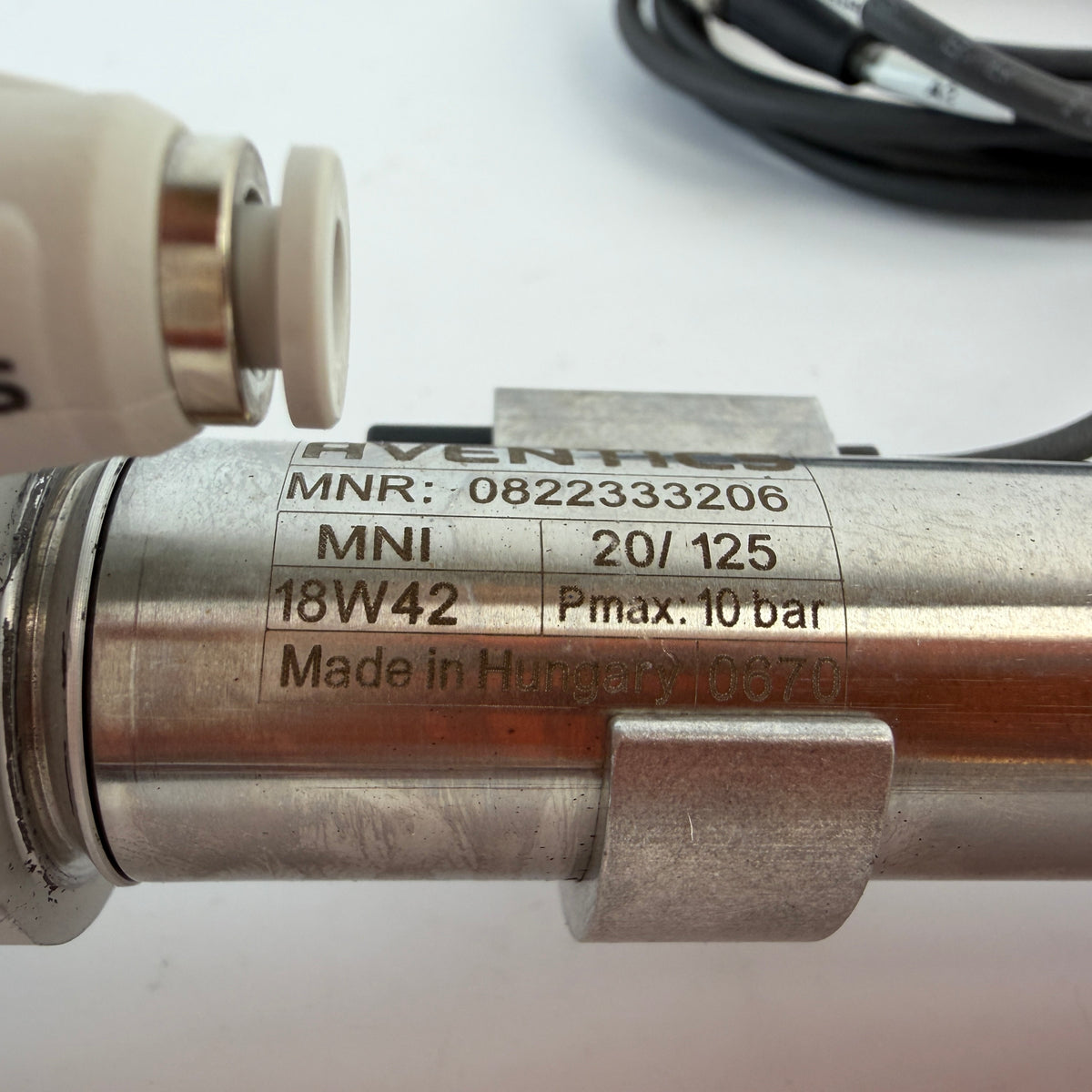 AVENTICS 0822333206 MNI Pneumatic Cylinder 20x125mm with 2 Sensors & Spring End Assembly