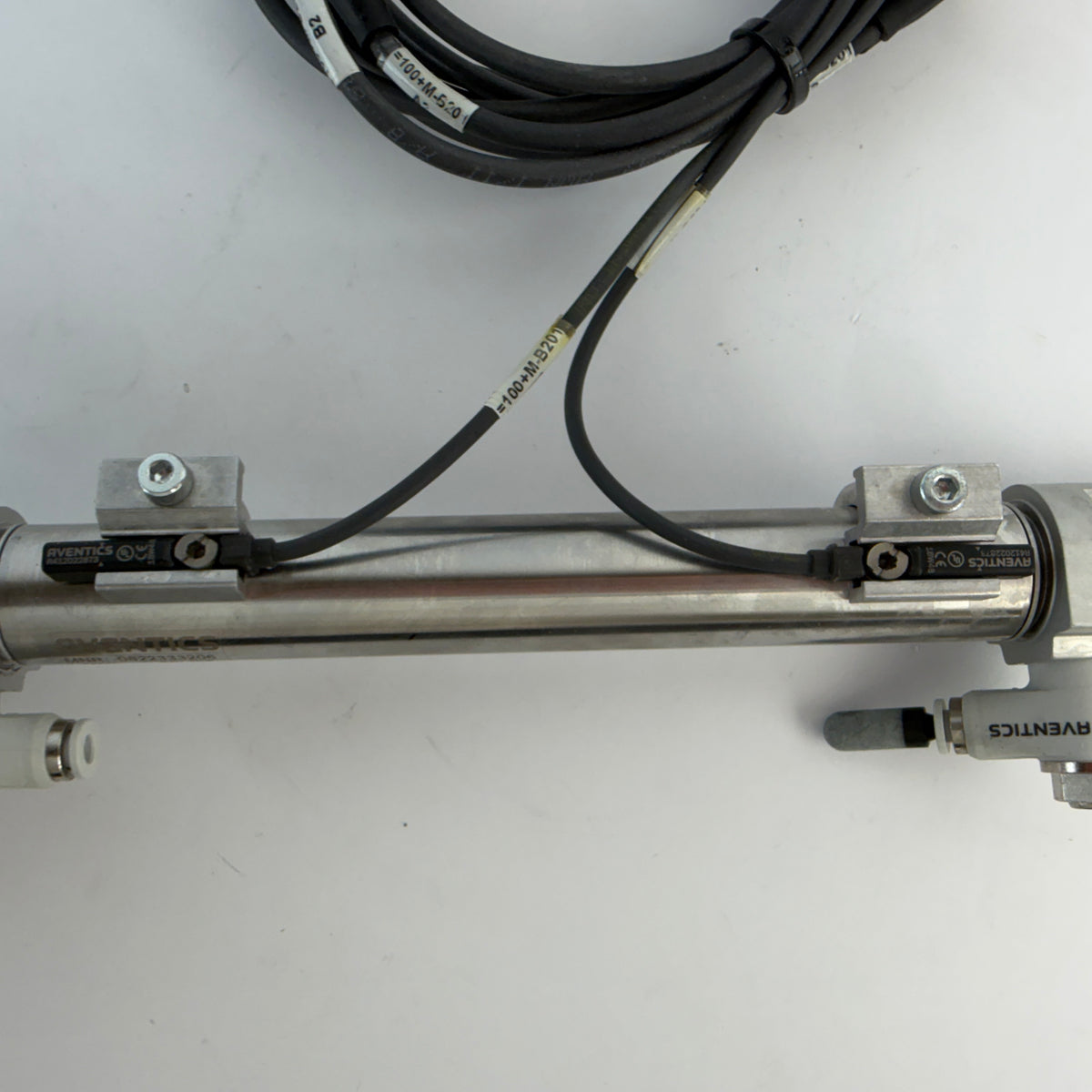 AVENTICS 0822333206 MNI Pneumatic Cylinder 20x125mm with 2 Sensors & Spring End Assembly