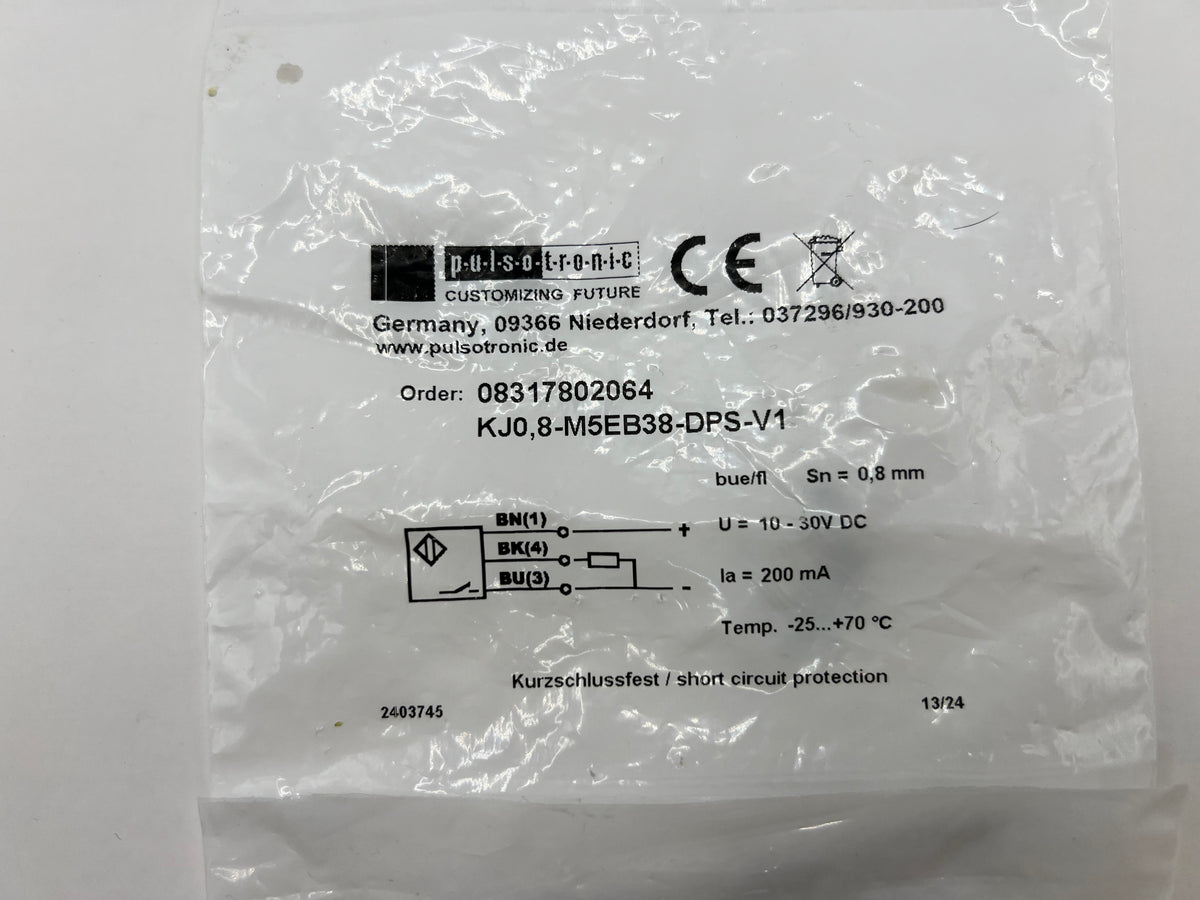 1x Pulsotronic 08317802064 Proximity Sensor KJ8-M5EB38-DPS-V1