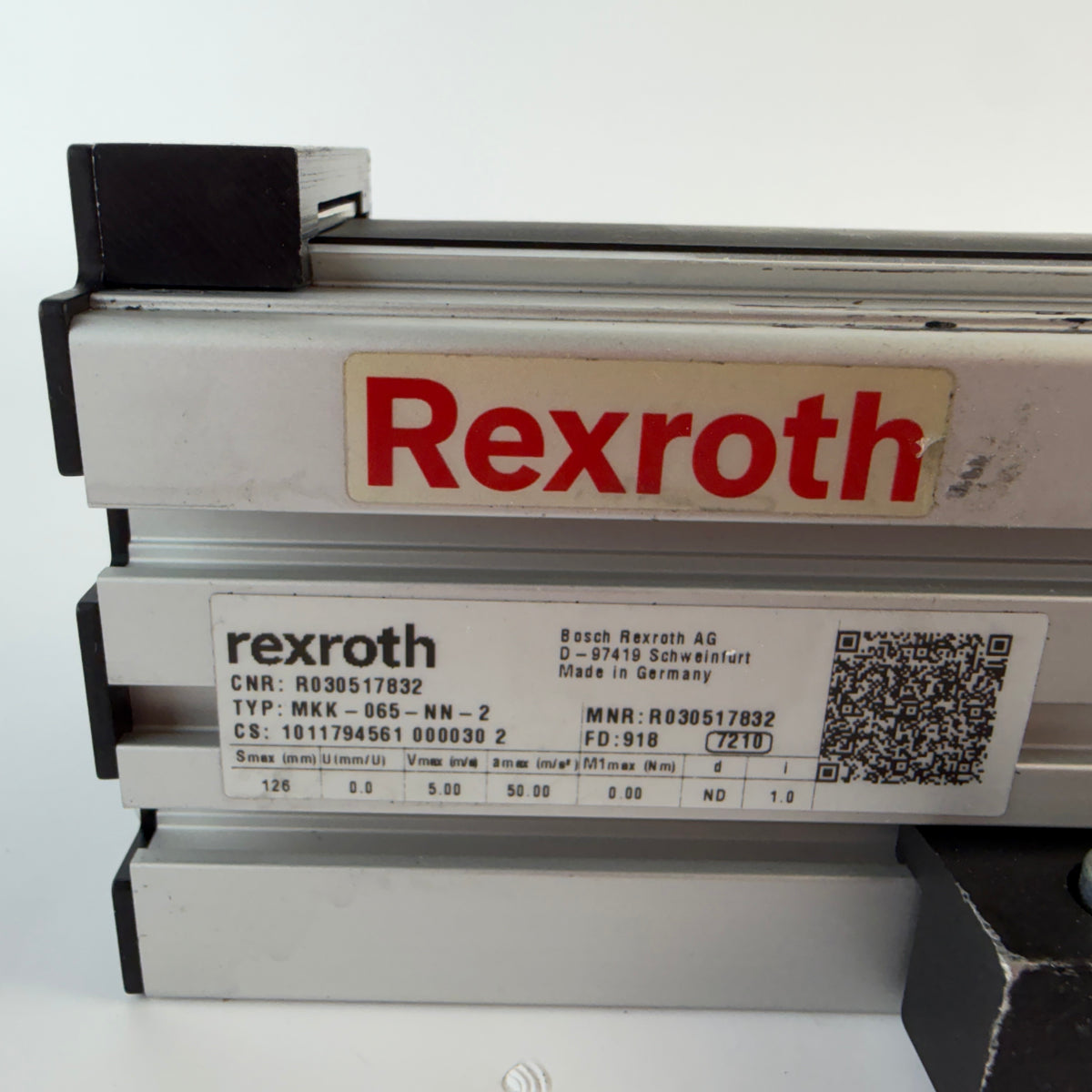 Bosch Rexroth R030517832 MKK-065-NN-2 Linear Module 126mm Travel with 6 Mounting Holders