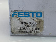 FESTO DFM‑16‑20‑P‑A‑GF Guided Cylinder – 16 mm Bore, 20 mm Stroke (P/N 170833, DFM1620PAGF)