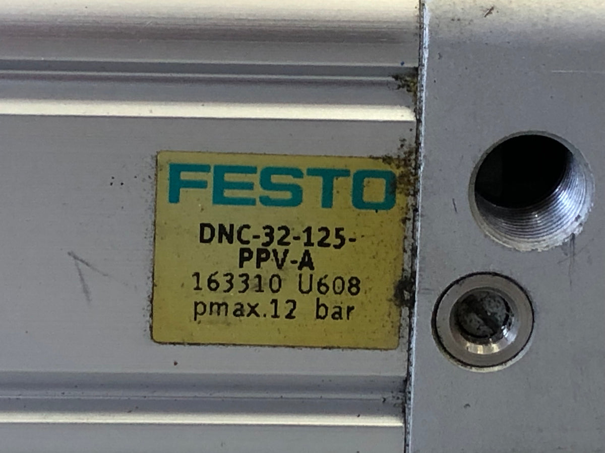 FESTO DNC‑32‑125‑PPV‑A ISO Cylinder – 32 mm Bore, 125 mm Stroke (P/N 163310)
