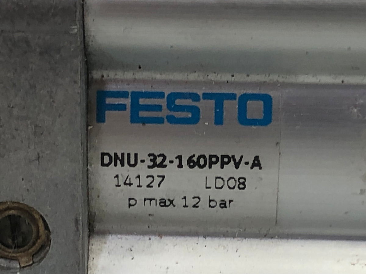 FESTO DNU‑32‑160‑PPV‑A ISO Cylinder – 32 mm Bore, 160 mm Stroke (P/N 14127, up to 12 bar)