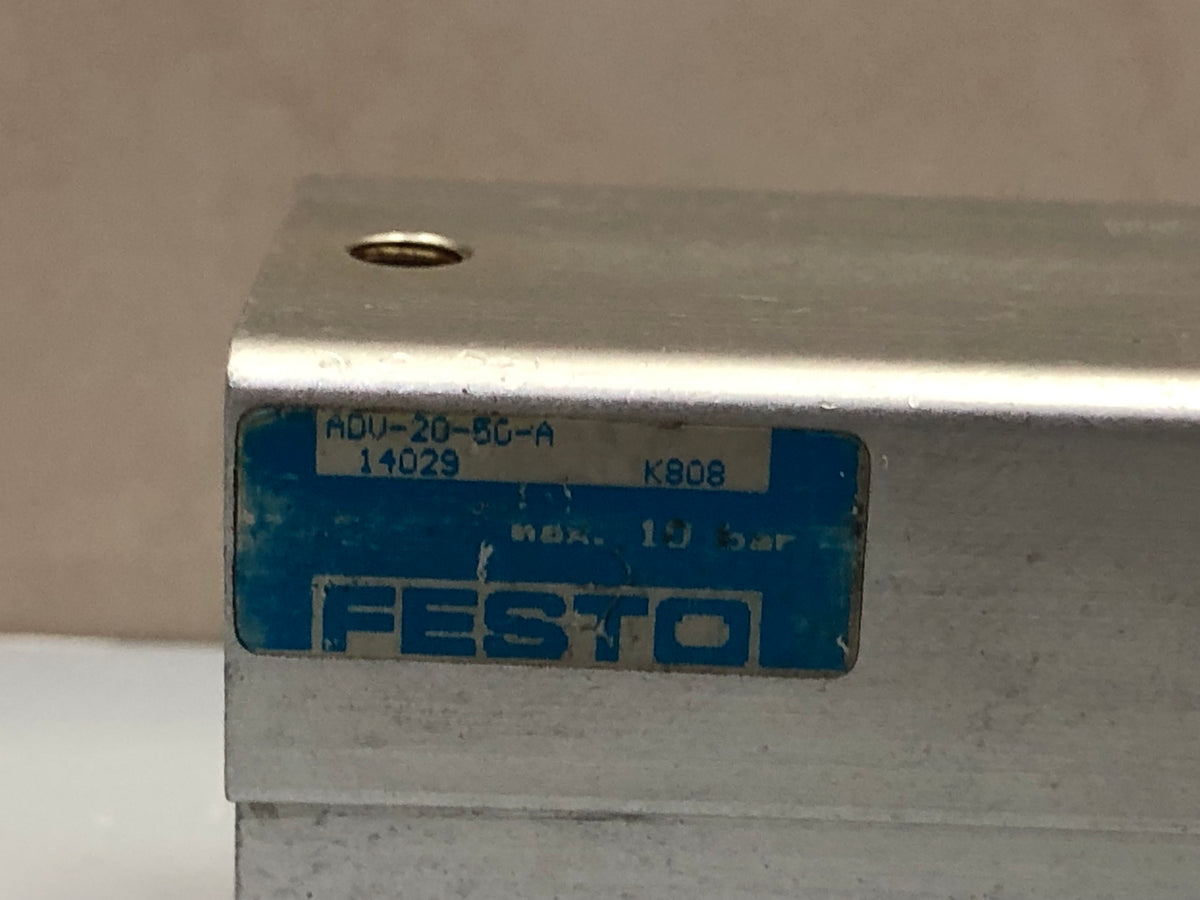 FESTO ADV‑20‑50‑A Short‑Stroke Compact Cylinder – 20 mm Bore, 50 mm Stroke (P/N 14029)