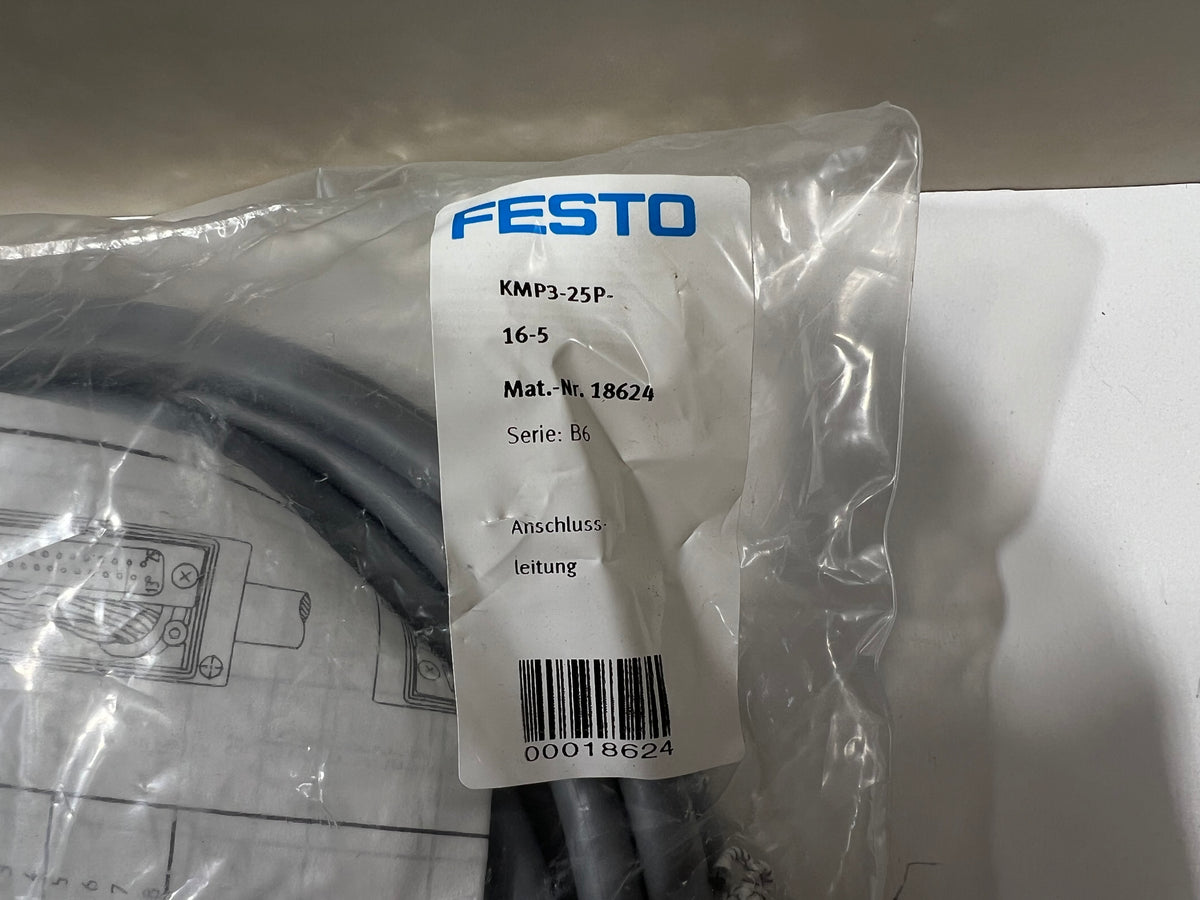 1x Festo KMP3-25P-16-5 18624 – Connecting Cable (New)