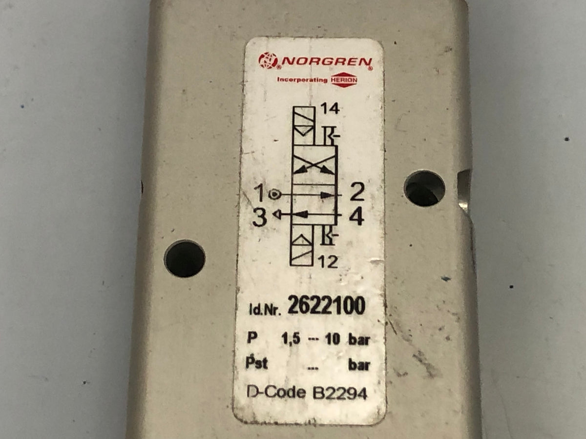1x Norgren Herion 2622100 Solenoid Valve 24V DC 3/2-Way Pneumatic Valve